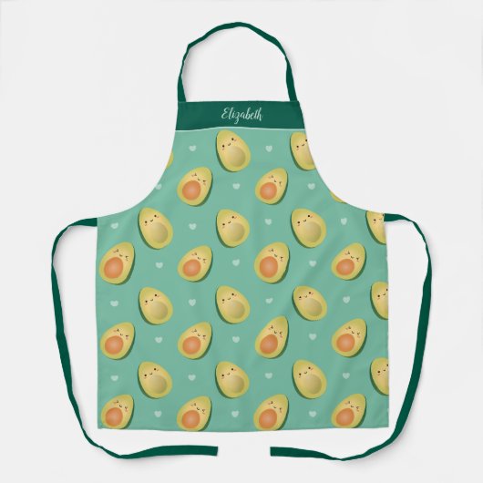 Cute Kawaii Avocados Let's Avocuddle Pattern Schort (Voorkant)