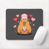 Cute Kawaii Axolotl Capybara Bubble Tea Boys Girls Muismat (Met muis)