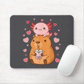 Cute Kawaii Axolotl Capybara Bubble Tea Boys Girls Muismat (Met muis)