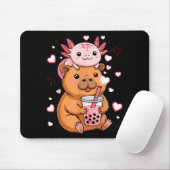 Cute Kawaii Axolotl Capybara Bubble Tea Boys Girls Muismat (Met muis)