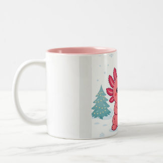 Cute Kawaii Axolotl Kerst Koffie Twee-Tons Mok