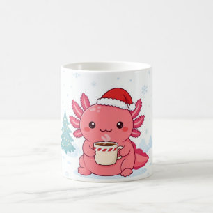 Cute Kawaii Axolotl Kerst Koffie Twee-Tons Mok