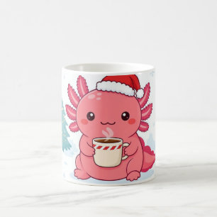 Cute Kawaii Axolotl Kerst Koffiemok