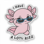 Cute Kawaii Axolotl Lotl Rizz Funny Pun Sticker (Voorkant)