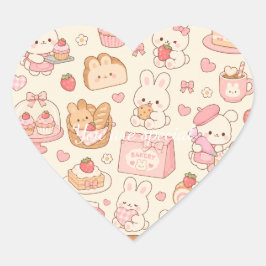 Cute Kawaii Axolotl Pattern | Pastel Ocean  Hart Sticker