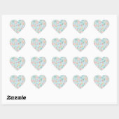 Cute Kawaii Axolotl Pattern | Pink Pastel Vibes Hart Sticker (Vel)