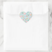 Cute Kawaii Axolotl Pattern | Pink Pastel Vibes Hart Sticker (Tas)