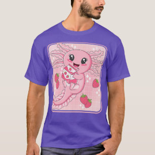 Cute Kawaii Axolotl Strawberry Milk Japanse Anime T-shirt