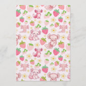 Cute Kawaii Axolotl & Strawberry Seamless Pattern Kaart (Voorkant)