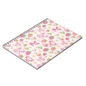 Cute Kawaii Axolotl & Strawberry Seamless Pattern Notitieboek (Linkerzijde)