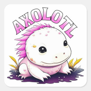 Cute Kawaii Axolotl Vierkante Sticker