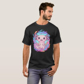 Cute Kawaii Axolotl Water Splash Art T-shirt (Voorkant volledig)