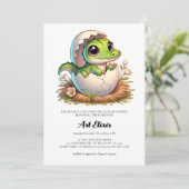 Cute Kawaii Baby Alligator Uitbroeden Baby Shower Kaart (Staand voorkant)