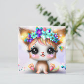 Cute Kawaii Baby Chihuahua Feestdagenkaart (Staand voorkant)