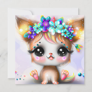 Cute Kawaii Baby Chihuahua Feestdagenkaart