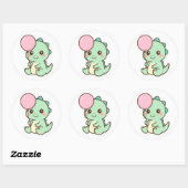 Cute Kawaii Baby Dinosaur with Balloon Sticker (Vel)