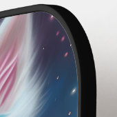 Cute Kawaii baby gestreept roze en blauwe kattenki Pickleball Paddle (Links Detail)