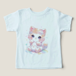 Cute Kawaii Baby Kat T-Shirt | Peuter Regenboog Ki