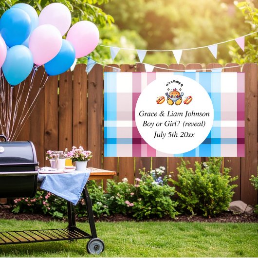 Cute Kawaii Baby-Q Gender Reveal Party  Spandoek
