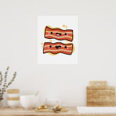 Cute Kawaii Bacon Strips Poster (Keuken)