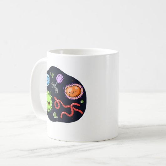 Cute Kawaii Bacteria Koffiemok (Voorkant links)