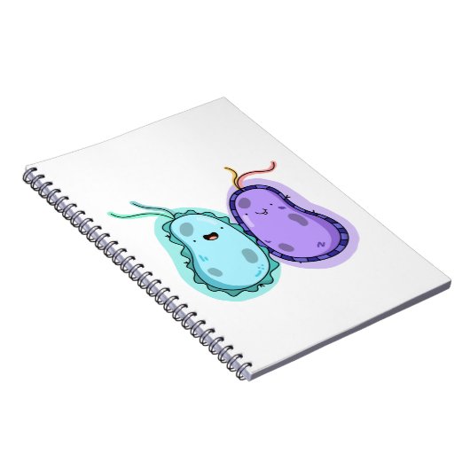 Cute Kawaii Bacteria Notitieboek (Rechterzijde)
