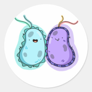 Cute Kawaii Bacteria Ronde Sticker