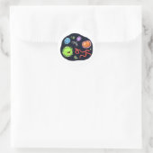 Cute Kawaii Bacteria Ronde Sticker (Tas)