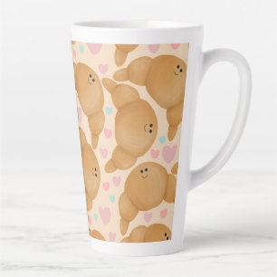 Cute Kawaii Bakkerij Gelé Croissant Pastel Latte Mok