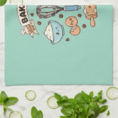 Cute Kawaii Bakteam | Bak Het! Leuk Bakker Geschen Theedoek (Gevouwen)