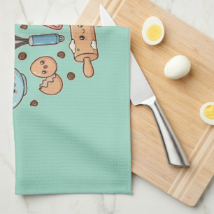 Cute Kawaii Bakteam Bak Het! Leuk Bakker Geschen Theedoek