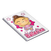 Cute Kawaii Ballerina die ballet maakt Notitieboek (Rechterzijde)