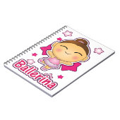 Cute Kawaii Ballerina die ballet maakt Notitieboek (Linkerzijde)