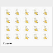 Cute Kawaii Banana Bunny Ronde Sticker (Vel)