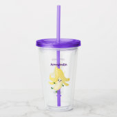Cute kawaii banana cartoon acryl drinkbeker (Voorkant)