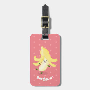 Cute kawaii banana cartoon bagagelabel