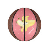 Cute kawaii banana cartoon basketbal (Verticaal)