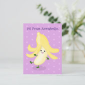 Cute kawaii banana cartoon briefkaart (Staand voorkant)