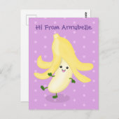 Cute kawaii banana cartoon briefkaart (Voorkant / Achterkant)