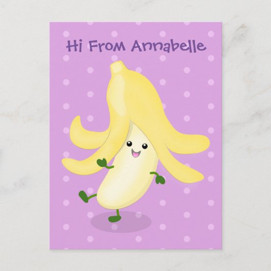 Cute kawaii banana cartoon briefkaart (Voorkant)