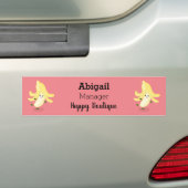 Cute kawaii banana cartoon bumpersticker (Op auto)