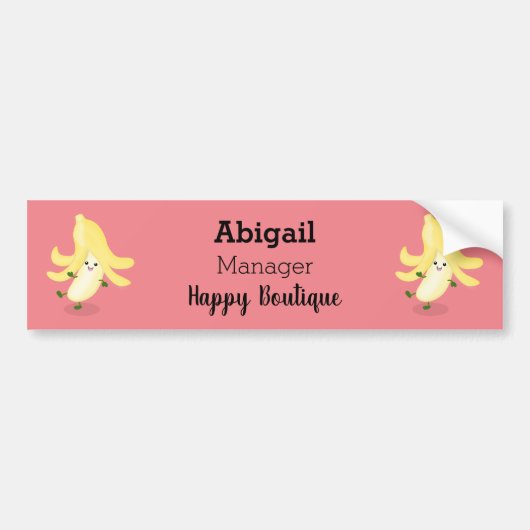 Cute kawaii banana cartoon bumpersticker (Voorkant)