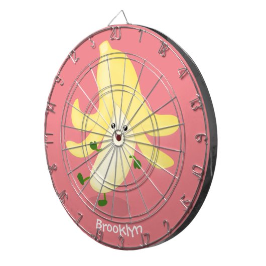 Cute kawaii banana cartoon dartbord (Voorkant Rechts)