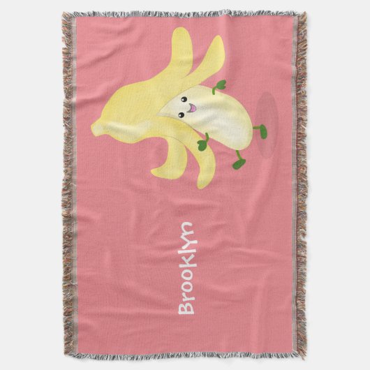 Cute kawaii banana cartoon deken (Voorkant Verticaal)