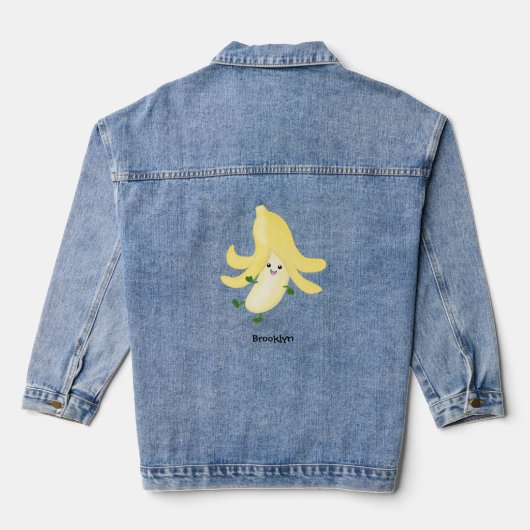 Cute kawaii banana cartoon denim jacket (Achterkant)
