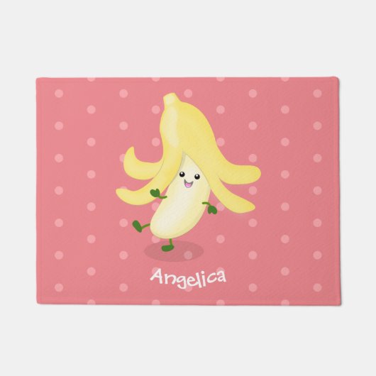 Cute kawaii banana cartoon deurmat (Voorkant)