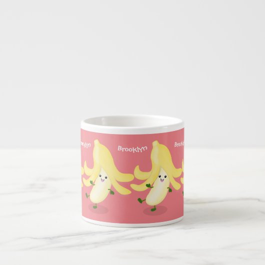 Cute kawaii banana cartoon espresso kop (Voorkant)