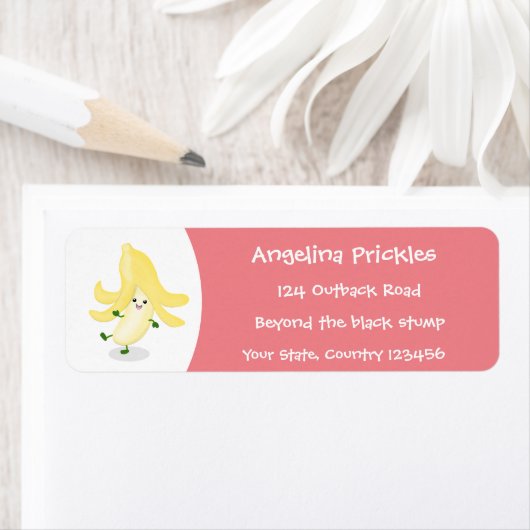 Cute kawaii banana cartoon etiket (Insitu)