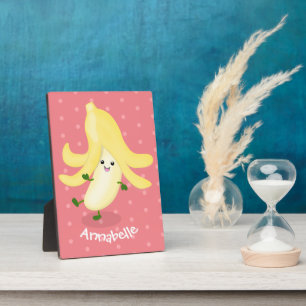 Cute kawaii banana cartoon fotoplaat