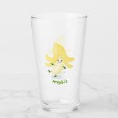 Cute kawaii banana cartoon glas (Voorkant)